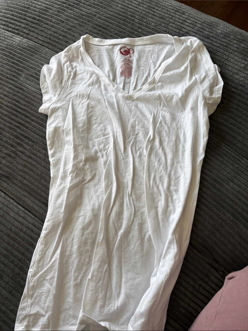 OP Women's White V-Neck Short Sleeve Tee